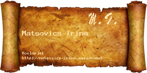 Matsovics Irina névjegykártya